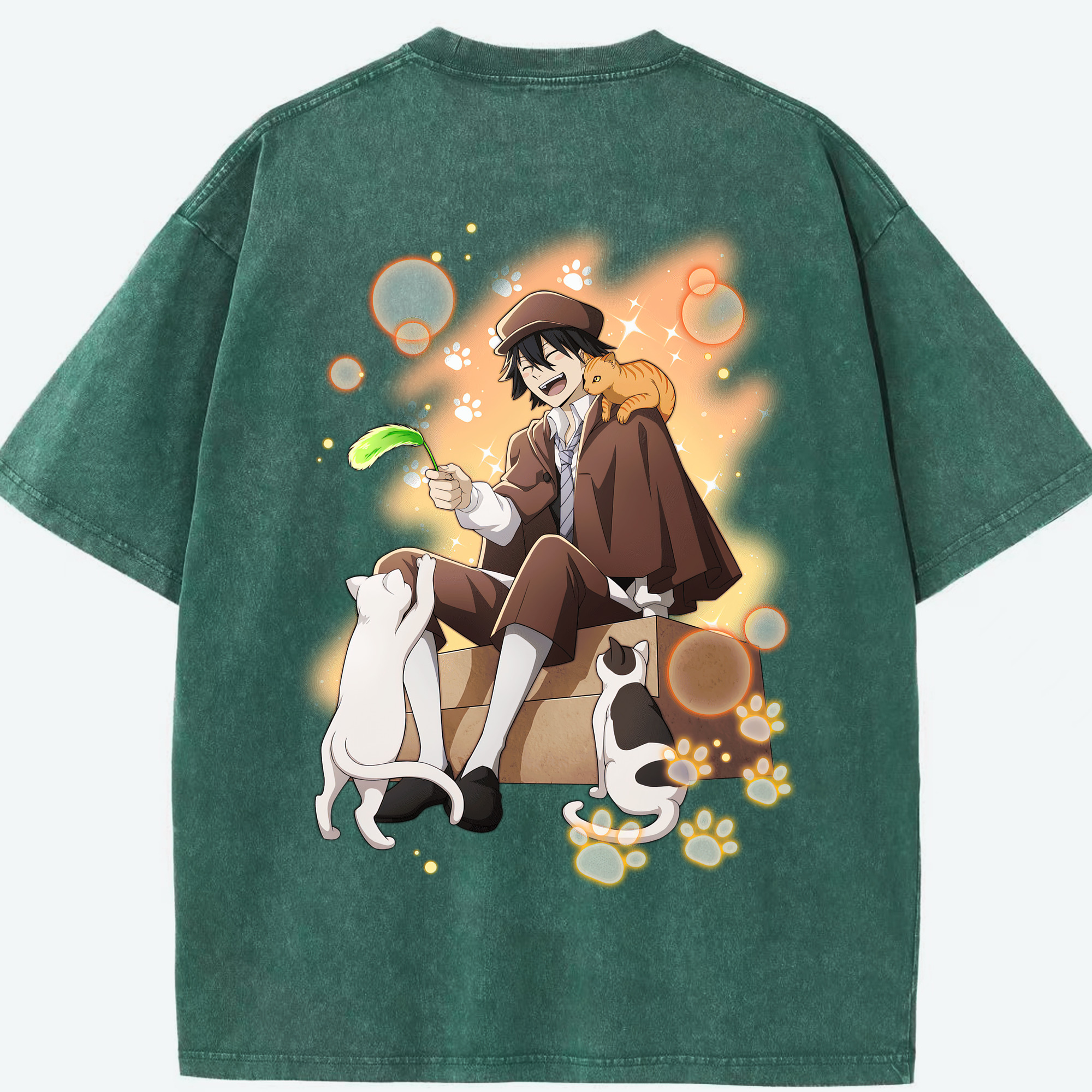 （画像用） 文豪ストレイドッグス Bungo Stray Dogs 綿100% ヴィンテージ風 半袖Tシャツ（背面プリント）
